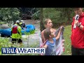 Crews Rescue Three Children from Raleigh Creek: Trapped in a fast-moving creek from flooding