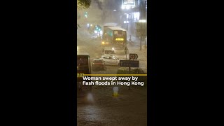 Hong Kong swamped by heaviest rain in 140 years | AJ #shorts