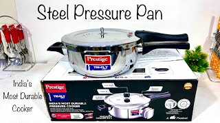 ✨PRESTIGE SVACHH TRIPLY STEEL COOKER | 🌻New Size | Best 3.5 L Cooker | Easy Clean Durable Pressure