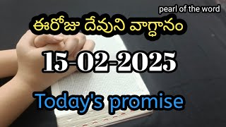 Today's promise | Eroju devuni vaagdaanam | Word of god | 15-02-2025