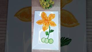 Orange flower Art l Fruit Carving ideas #cuttingfruit #art #vegetableart #cookwithsidra #crafts #diy