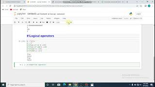 Section 4 Logical and Comparison operators in python