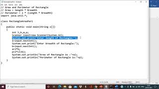 Java Program - Rectangle Area Perimeter