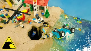 Lego City Destroyed by Sinkholes - Tsunami Dam Breach Experiment