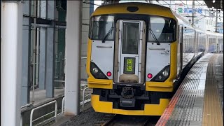 「謎の回送🧐🧐」E257系5500番台NB-05編成(幕張車両センター所属)が回送列車として蘇我駅を発車するシーン