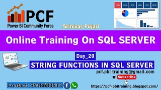 DAY20 STRING FUNCTIONS IN SQL SERVER||CHARINDEX||SUBSTRING