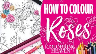 HOW TO COLOUR ROSES with Colouring Pencils | Eeva Nikunen Alice in Wonderland Colouring Tutorial