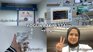 STAJ VLOG || ilk yoğun bakım deneyimim, öğrenci hemşire stajda ne yapar🏥🤍