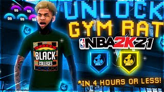 How To Get GYM RAT BADGE NBA 2K21 FAST IN 3 HOURS! NO GLITCH! FASTEST METHOD! (Current & Next Gen)