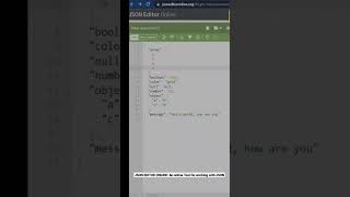 JSON EDITOR ONLINE #short
