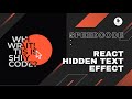 React Hidden Text Effect🔥 | Hover animation🔥 | CSS Mask🔥 | SPEEDCODE🔥 | DMGCODING🔥