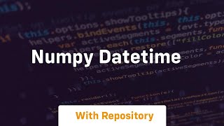 numpy datetime