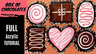 🍫EP146- 'Box of Chocolates' easy acrylic Valentine's Day inspired painting tutorial