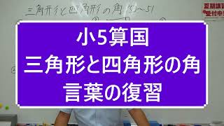 ナンバーワンゼミナール　小5算国　22,7,4 ダイジェスト版(三角形と四角形の角・言葉の復習)