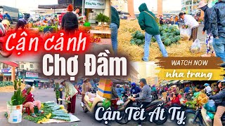 Cận Cảnh Chợ Đầm Sáng Sớm: Không Khí Tết Tràn Ngập Với Hoa Tươi và Hàng Hóa Nhộn Nhịp