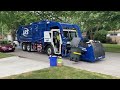 brand new lrs heil low rider curotto can garbage truck collecting its first load ever