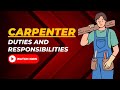 Carpenter Duties And Responsibilities