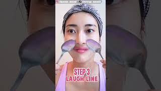 🥄Spoon Face Massage For Glowing Skin, Laugh Lines, Eye Bags #shorts #facelift #antiaging