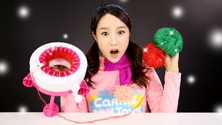 캐리의 캔디걸 뜨개질 놀이 장난감 목도리 만들기 | CarrieAndToys