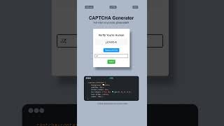 JavaScript CAPTCHA Generator #javascriptprojects #coding #javascript