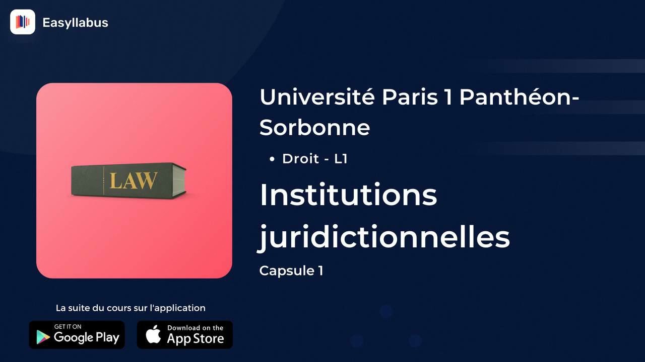 PARIS 1 - L1 : Droit | Institutions Juridictionnelles - Capsule 1 - YouTube