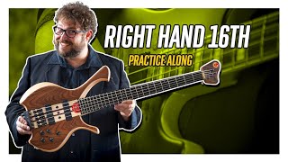 Pentatonic Right Hand 16th Practice Along - Electric Bass Lesson - Let's Practice!