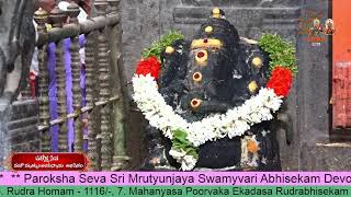 Paroksha Seva Sri Mrutyunjaya Swamyvari Abhisekam 22.12.2024