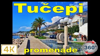 Tucepi promenade around the city center Best beaches 4K 360° Video