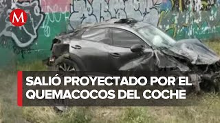 Volcadura deja un lesionado en la autopista México-Pirámides