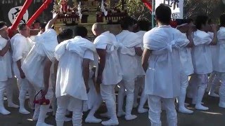 大竹祭り　2015　初老神輿　神輿で階段を下りる