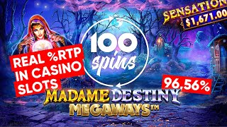 Paid $1.000 to find out real %RTP in casino slots // MADAME DESTINY MEGAWAYS // 100 spins