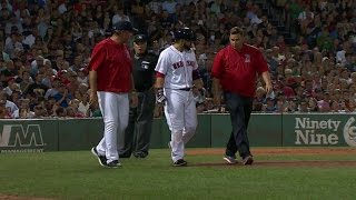 DET@BOS: Leon injured on HBP, stays in the game