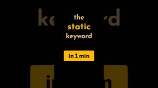 Java's Static Keyword in 1 min | #geekific #static #in1min