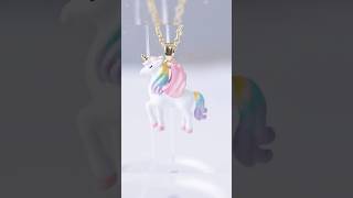 Unleash Magic with This Rainbow Unicorn Necklace! 🌈🦄 #CottagecoreJewelry #enamel #fantasyfashion