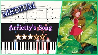 【楽譜】Arrietty's Song/スタジオジブリ『借りぐらしのアリエッティ』主題歌（（ピアノソロ中級）セシル・コルベル【ピアノアレンジ楽譜（歌詞・コード・ペダル付き）】