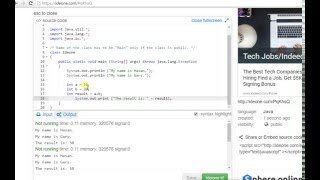Java Made Super Easy Tutorial #2 First Program: Hello World, Saving and adding integer numbers