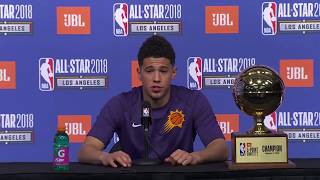 Devin Booker On Winning Three Point Contest | 2018 NBA All Star Saturday Night