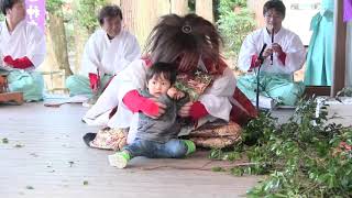 西寒多神社　新春奉納神楽　羽田神楽『柴引』その２