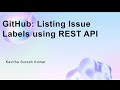 GitHub: Listing Issue Labels using REST API