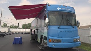 Mercy Health mobile mammography van providing breast cancer screening throughout Toledo area