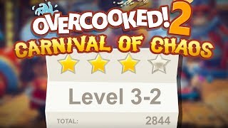 Overcooked 2. Carnival of Chaos. Level 3-2. 4 stars. Co-op