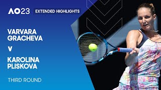 Varvara Gracheva v Karolina Pliskova Extended Highlights | Australian Open 2023 Third Round
