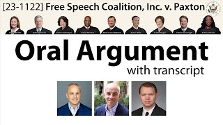 Oral Argument on age verification for adult content: Free Speech Coalition v. Paxton