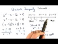 Solution of a Quadratic Inequality Intervals - Visualizing Algebra