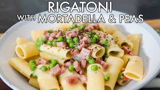 Pasta with Mortadella and Peas