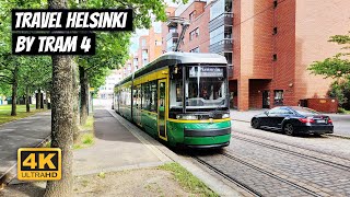 Travel around Helsinki by TRAM 4 🇫🇮 Must-see sights, hidden gems