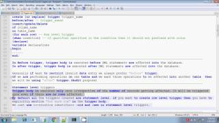 Oracle Statement Level Triggers Session 1