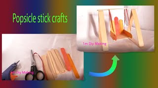 Art and Craft Ideas, How to Make Popsicle Stick or IceCream Stick Miniature Swing or Jhula