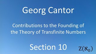 Georg Cantor - Contributions to the Founding of the Theory of Transfinite Numbers - Section 10