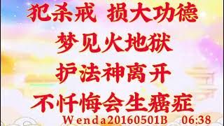 卢台长开示：犯杀戒，损大功德；梦见火地狱，护法神离开，不忏悔会生癌症Wenda20160501B  06:38